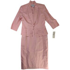 NEW Jessica Howard Mother Bride Groom Dress Jacket Womens 12 Linen Blend Pink